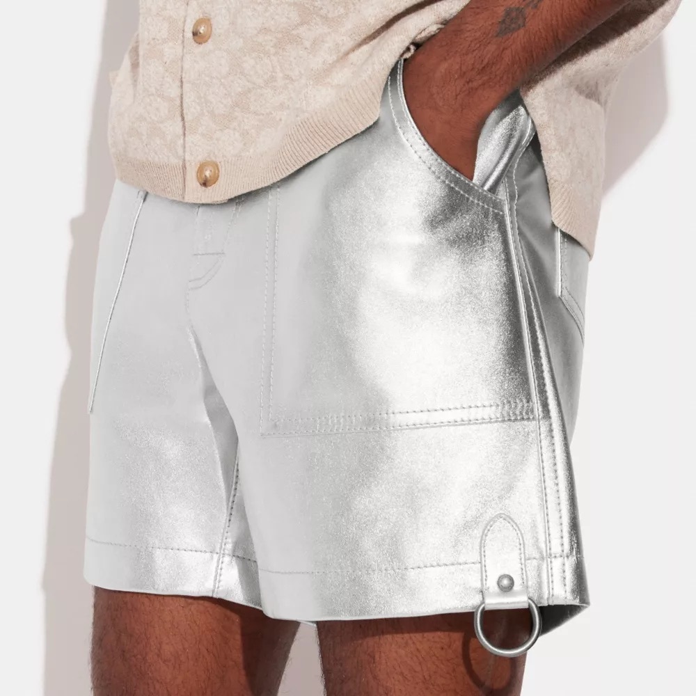 Coach metallic silver leather shorts - Picture 9 of 9